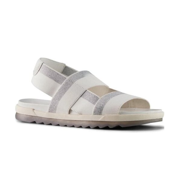 Cougar Womens White Silver Lucia SlingBack Cushioned Platform Sandals Sz 8 New - Picture 6 of 10